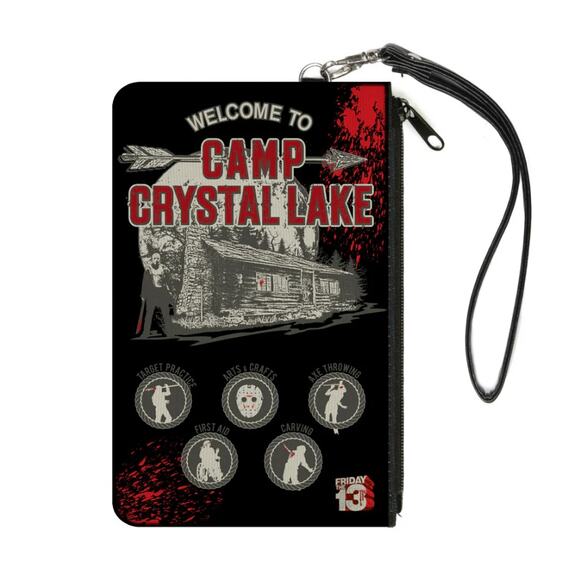 Buckle-Down Handbags - Friday the 13th Large Canvas Zipper Wallet - Welcome To Camp Crystal Lake - NWOT